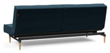 Splitback Styletto Sofa Bed, Light Wood, Argus/Navy Blue