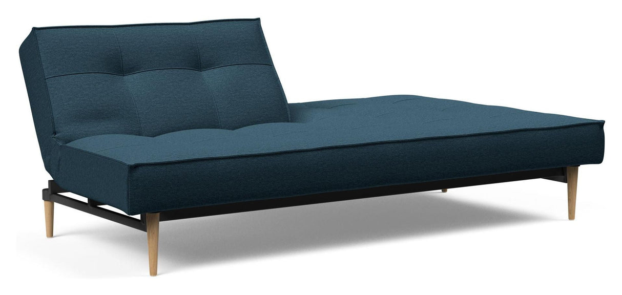 Splitback Styletto Sofa Bed, Light Wood, Argus/Navy Blue