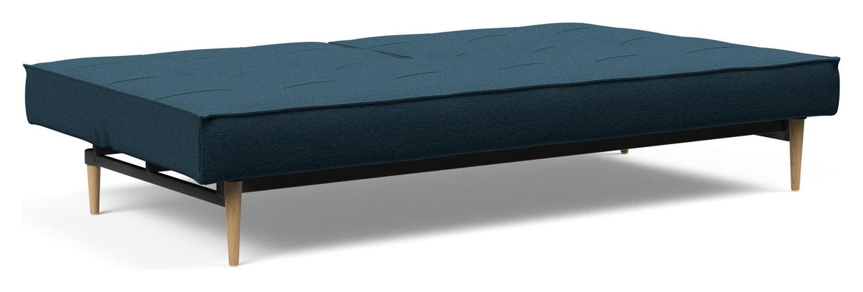 Splitback Styletto Sofa Bed, Light Wood, Argus/Navy Blue