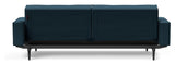 Splitback Styletto Sofa bed with armrests, Black, Argus/Navy Blue