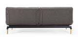 Splitback Styletto Sofa bed with light wooden legs, Flashtex, Dark gray