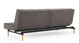 Splitback Styletto Sofa bed with light wooden legs, Flashtex, Dark gray