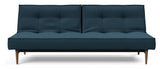 Splitback Styletto Sofa bed, Dark wood, Argus/Navy Blue