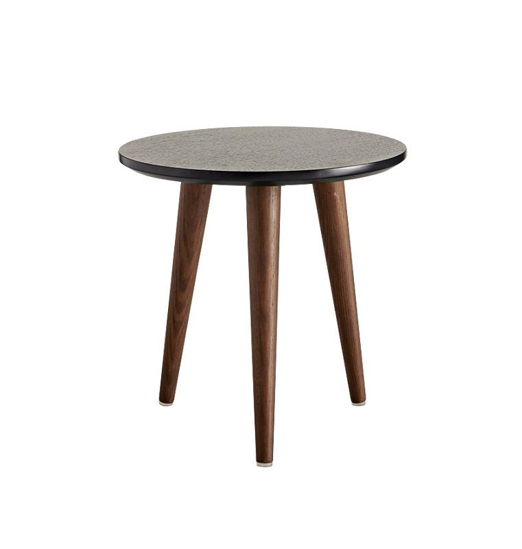 Stylo Side table Black/Dark wood, Ø35