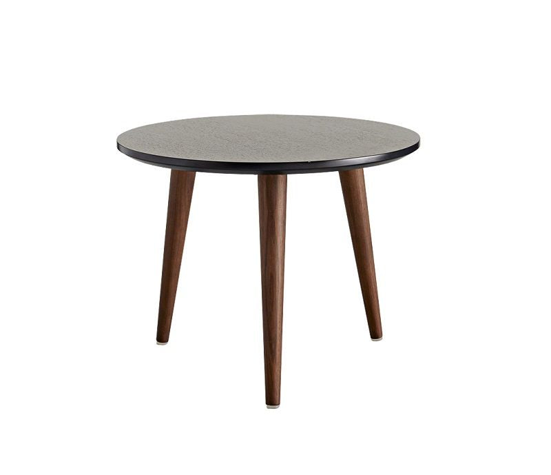 Stylo Side table Black/Dark wood, Ø45