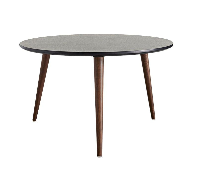 Stylo Side table Black/Dark wood, Ø70