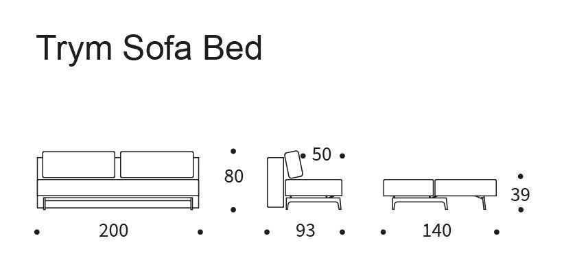 Trym Sofa bed with oak legs, Mixed Dance/Gray