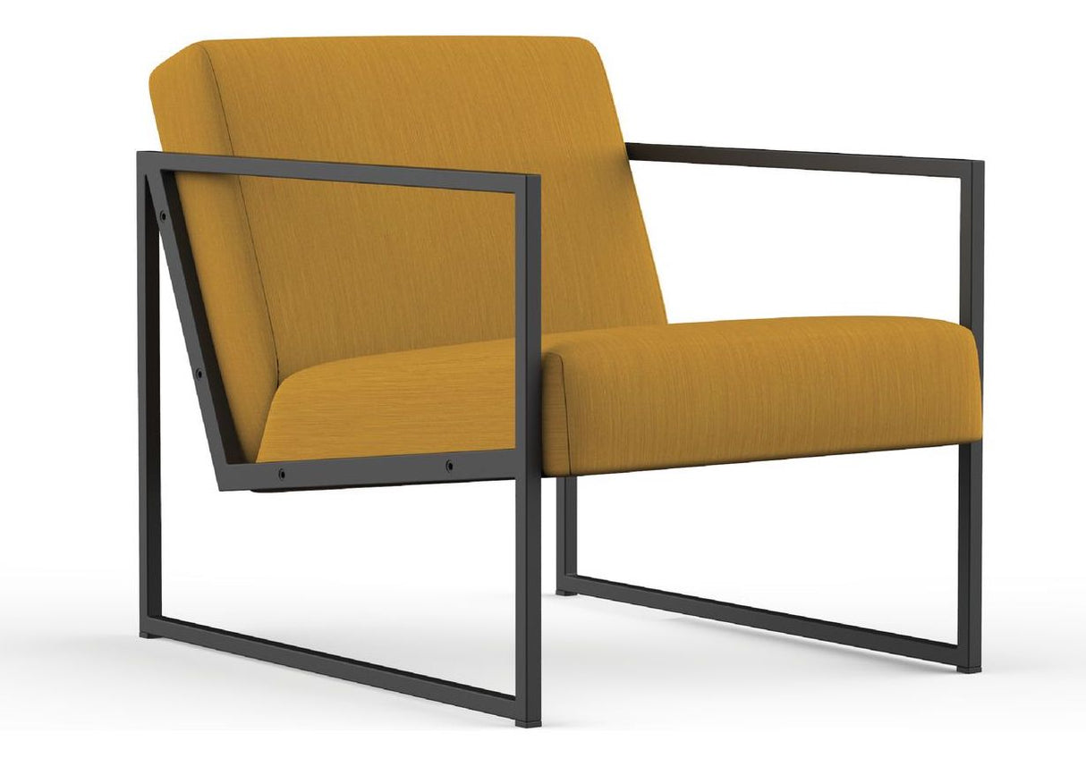 Vikko Lounge chair with armrests, Yellow fabric