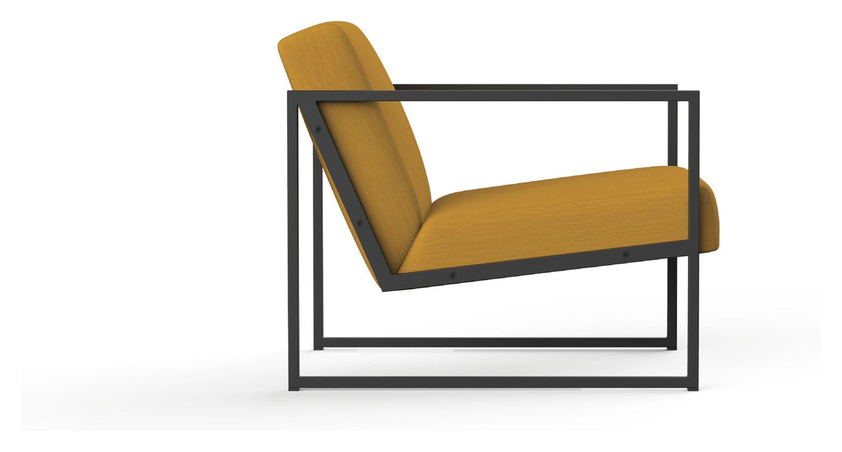 Vikko Lounge chair with armrests, Yellow fabric