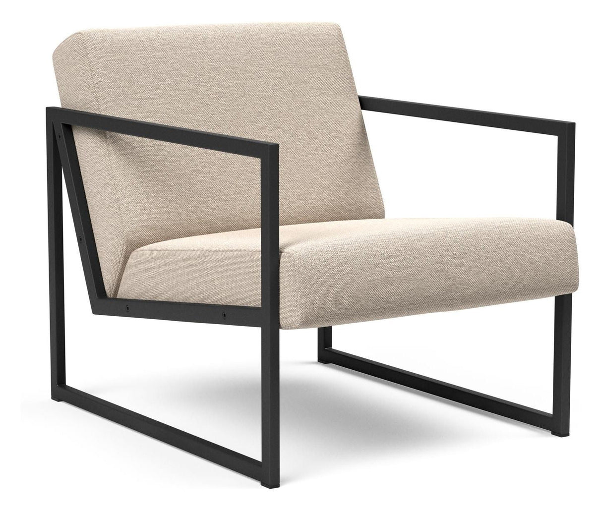 Vikko Lounge chair with armrests, Natural fabric