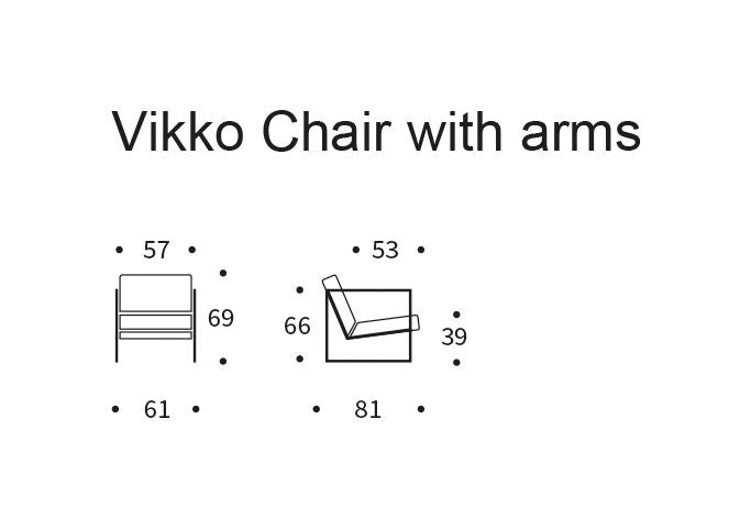 Vikko Lounge chair with armrests, Natural fabric