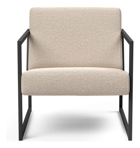 Vikko Lounge chair with armrests, Natural fabric