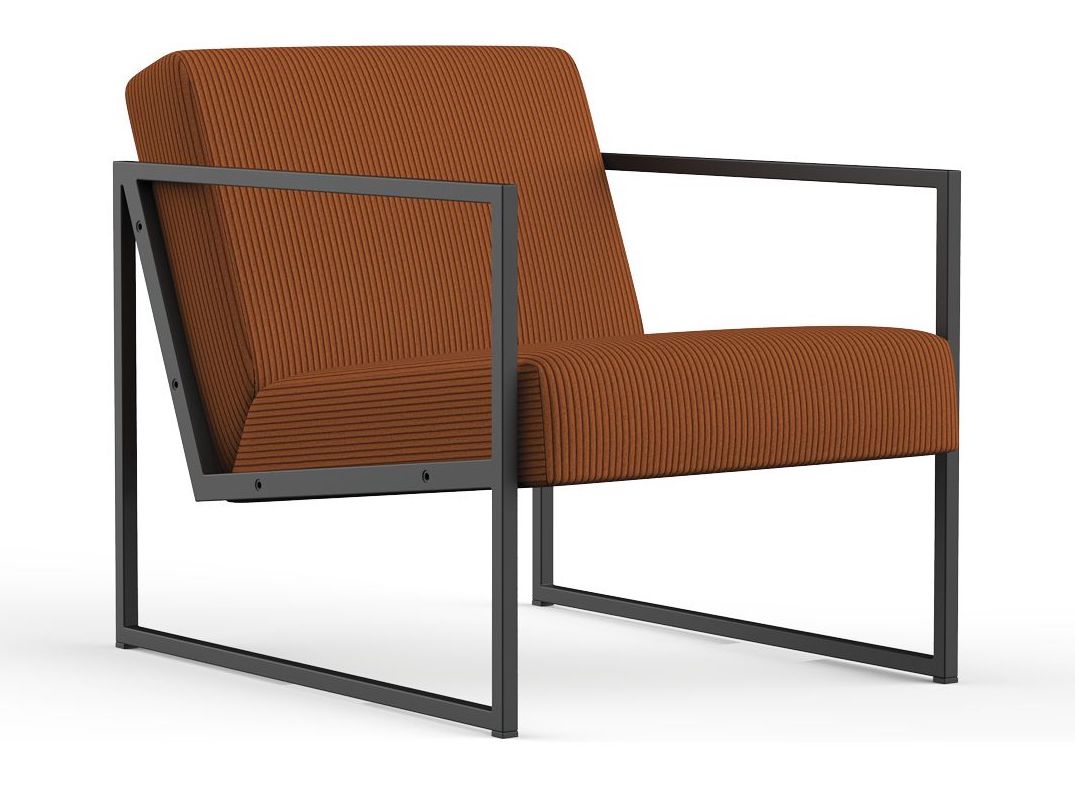 Vikko Lounge Chair with armrests, Corduroy/Burnt Orange