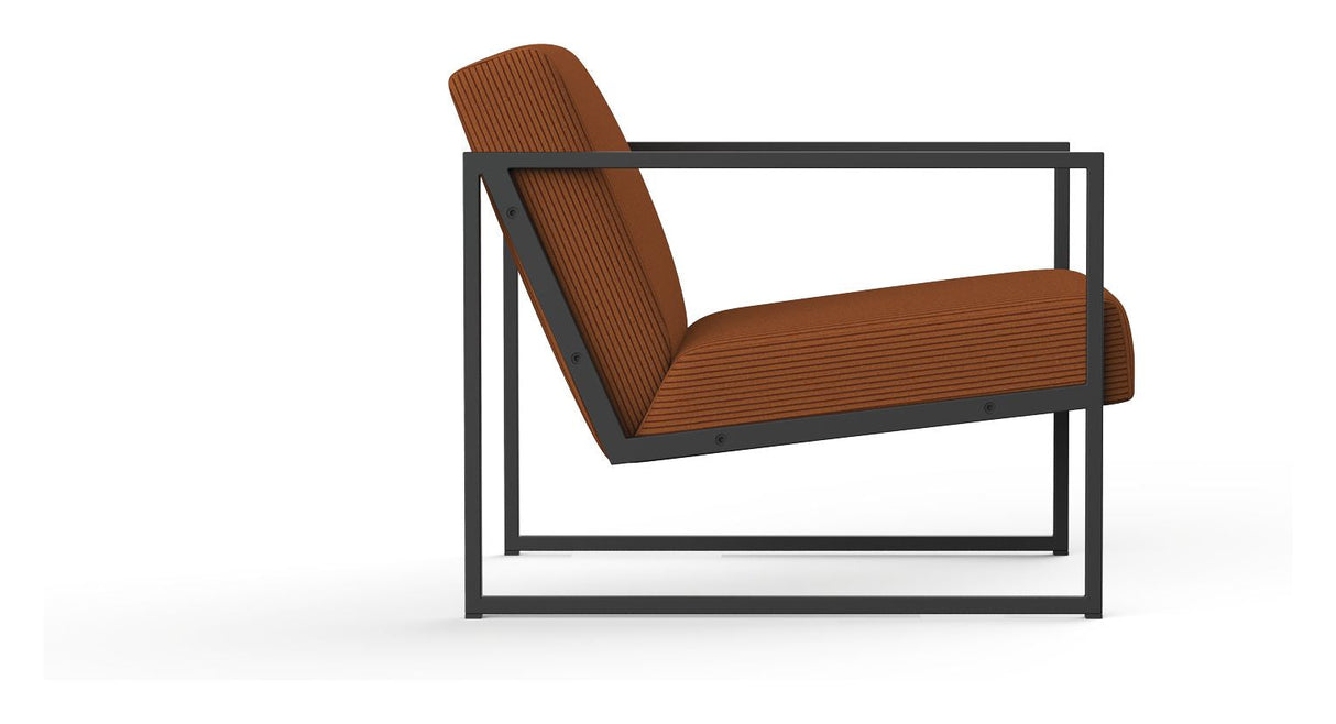 Vikko Lounge Chair with armrests, Corduroy/Burnt Orange