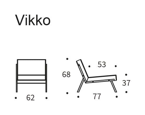 Vikko Lounge Chair with Black Legs, Mixed Dance/Blue