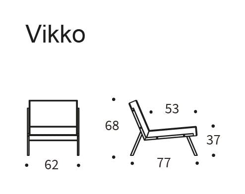 Vikko Lounge Chair with Black Legs, Mixed Dance/Light Blue