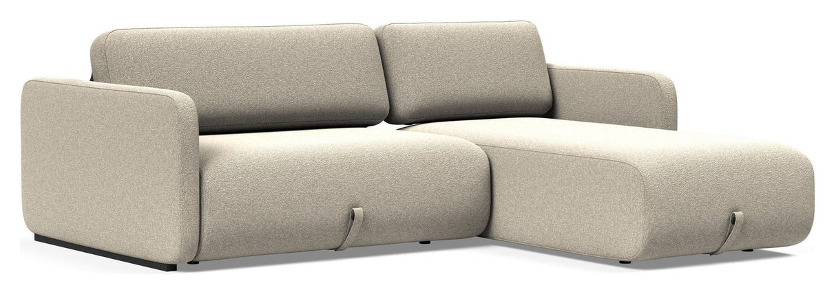 Vogan Sofa bed with chaise longue, Bouclé/Beige