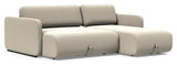 Vogan Sofa bed with chaise longue, Bouclé/Beige