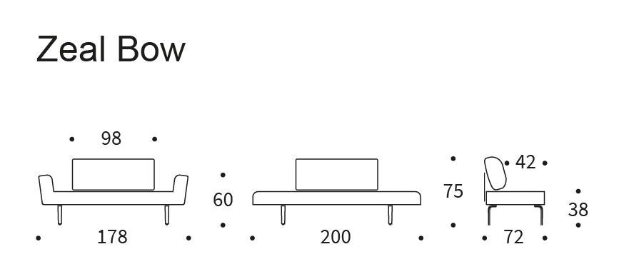 Zeal Bow Daybed, Flashtex, Dark Gray