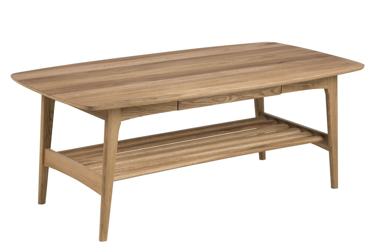 Janne Coffee table with drawer, Oak veneer, 130x70