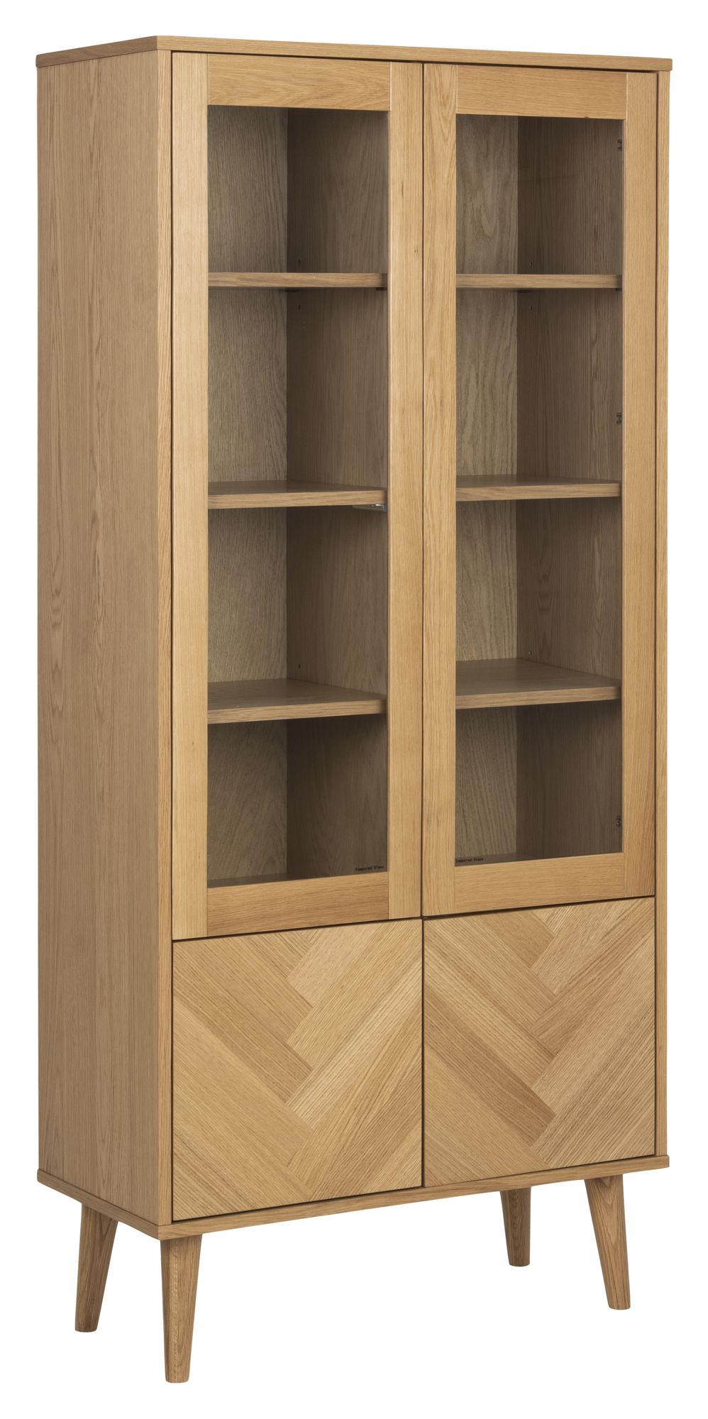 Julius Vitrineskab w. 2 doors, Oak/Oak veneer