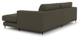 Bernadotte Sofa w. wide chaise longue XL right, Green