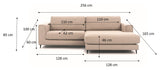 Bernadotte Sofa w. wide chaise longue XL left, Beige