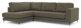 Bernadotte Sofa w. chaise longue 3-seater open left, Green