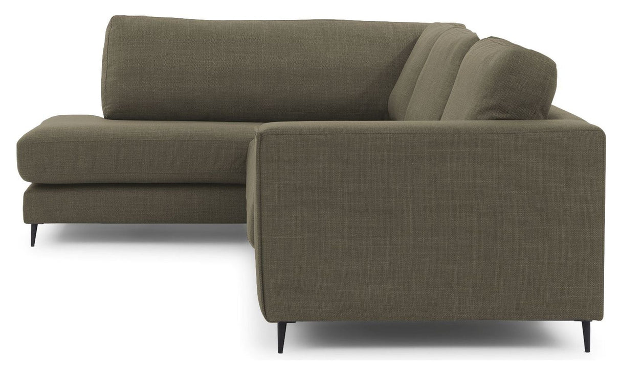 Bernadotte Sofa w. chaise longue 3-seater open left, Green