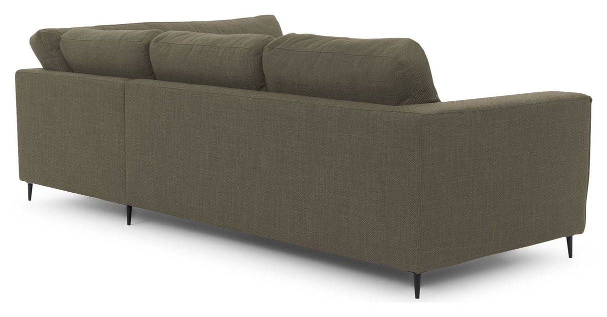 Bernadotte Sofa w. chaise longue 3.5-seater. open right, Green