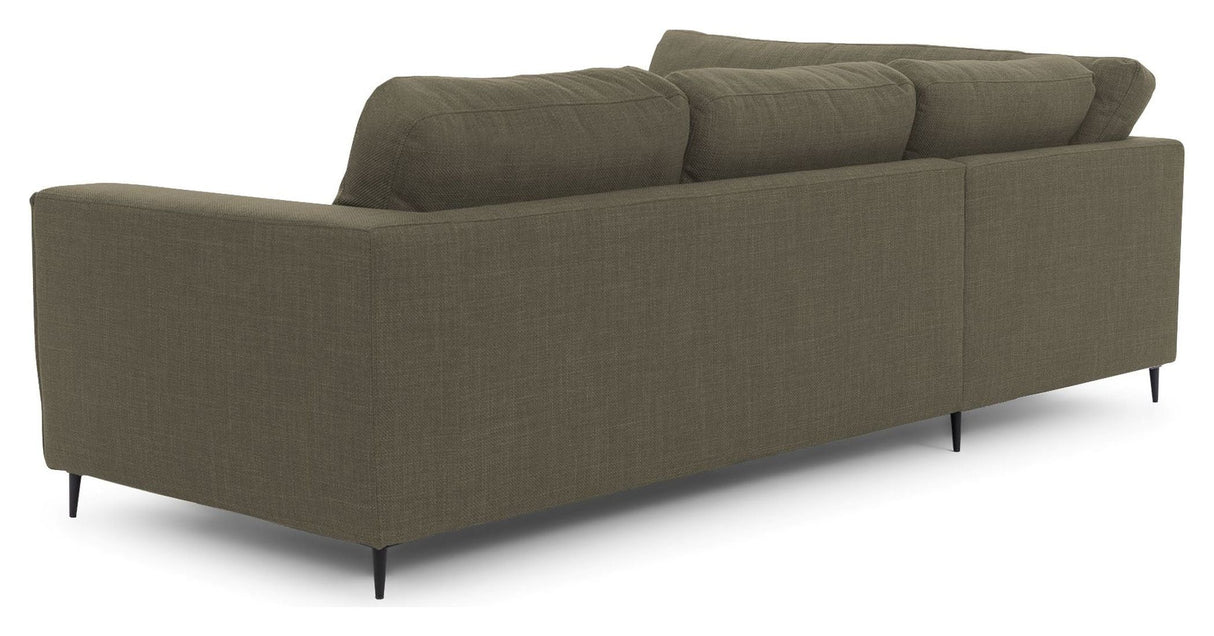 Bernadotte Sofa w. chaise longue 3.5-seater. open left, Green