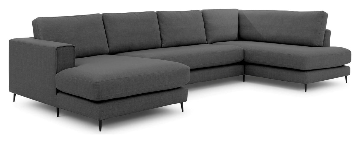 Bernadotte U-sofa, open end right, Anthracite