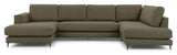 Bernadotte U-sofa, open end right, Green