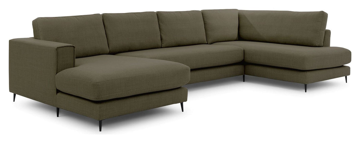 Bernadotte U-sofa, open end right, Green