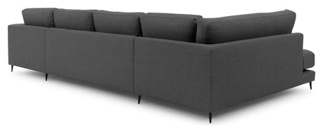 Bernadotte U-sofa, open end left, Anthracite