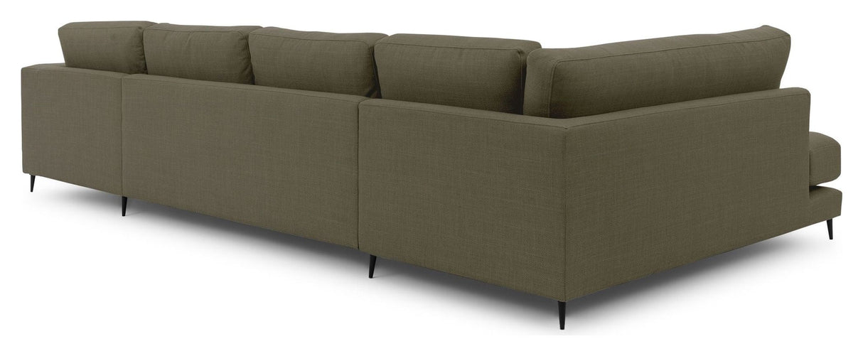 Bernadotte U-sofa, open end left, Green