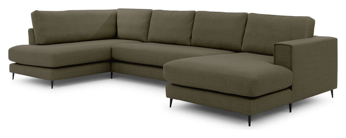 Bernadotte U-sofa, open end left, Green