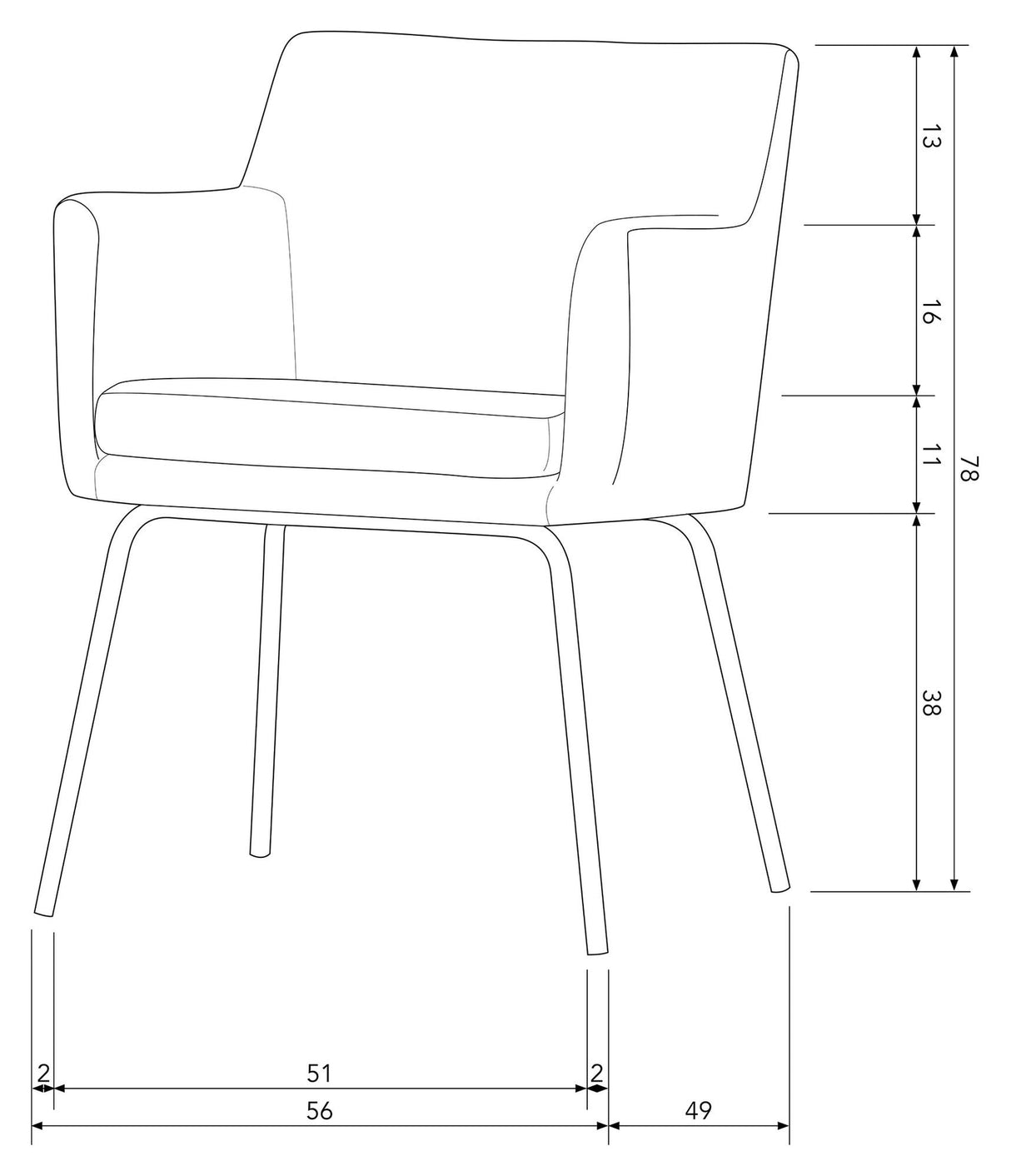 Comb Dining chair with armrests - Offwhite