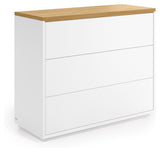 Abil Chest 3 drawers - White/Oak veneer