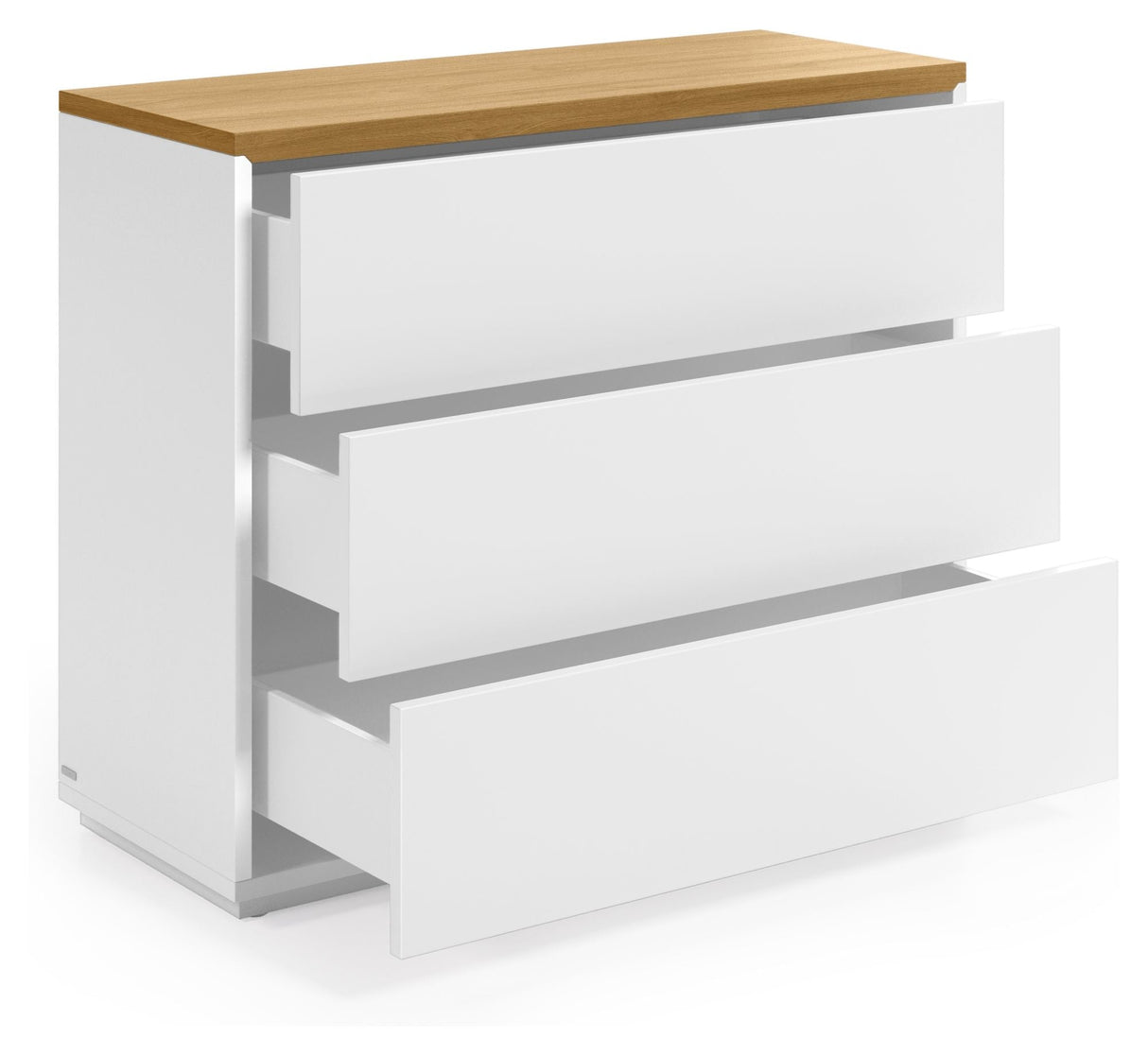 Abil Chest 3 drawers - White/Oak veneer