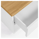 Abil Bedside table with 2 drawers - White/Oak veneer