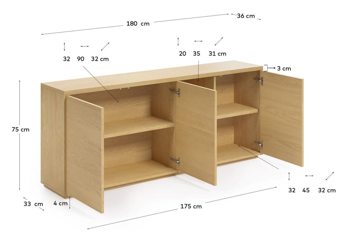 Abil Sideboard 180x75, Oak