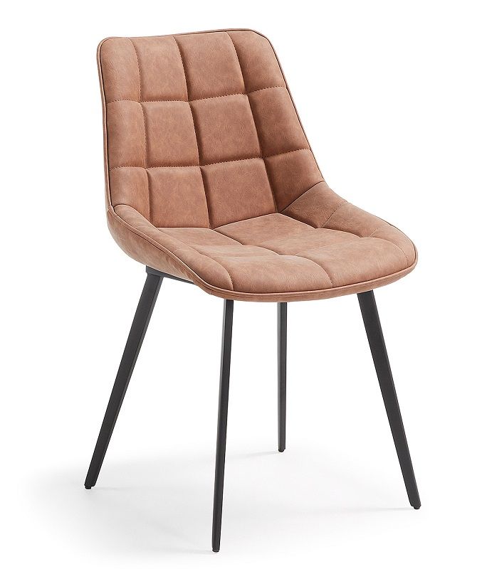 Adah Dining chair w/leatherette Oxid brown