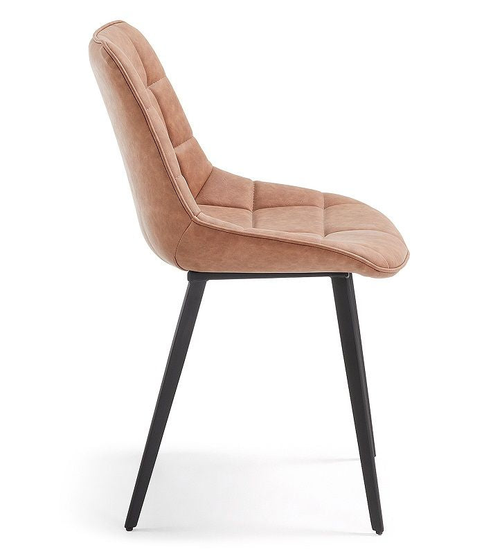 Adah Dining chair w/leatherette Oxid brown