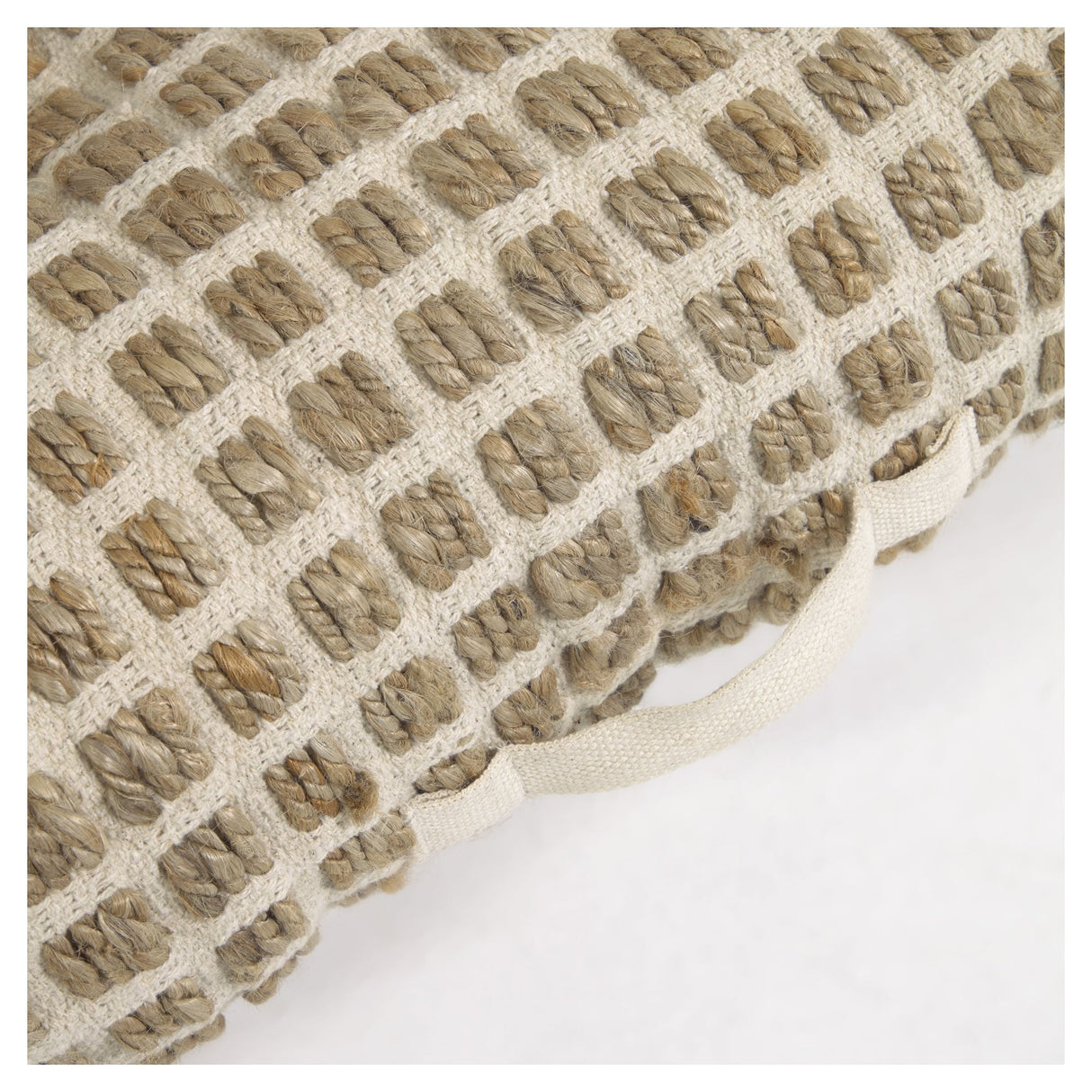 Adelma Floor Pillow - Jute/White Cotton, 63x63