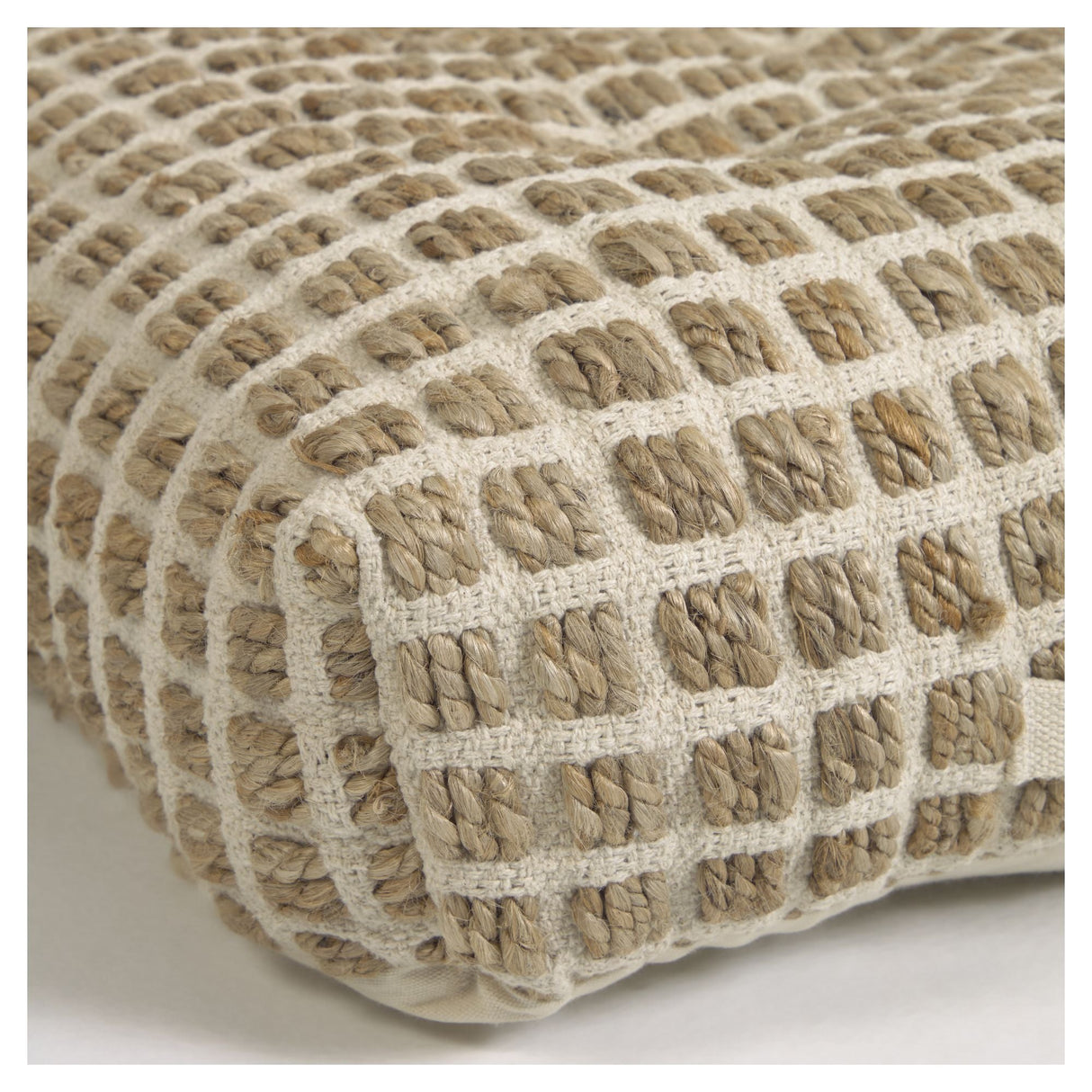 Adelma Floor Pillow - Jute/White Cotton, 63x63