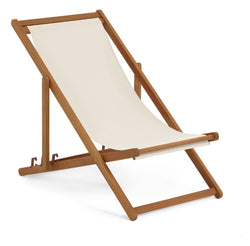 Adredna Deck Chair, Acacia/Beige