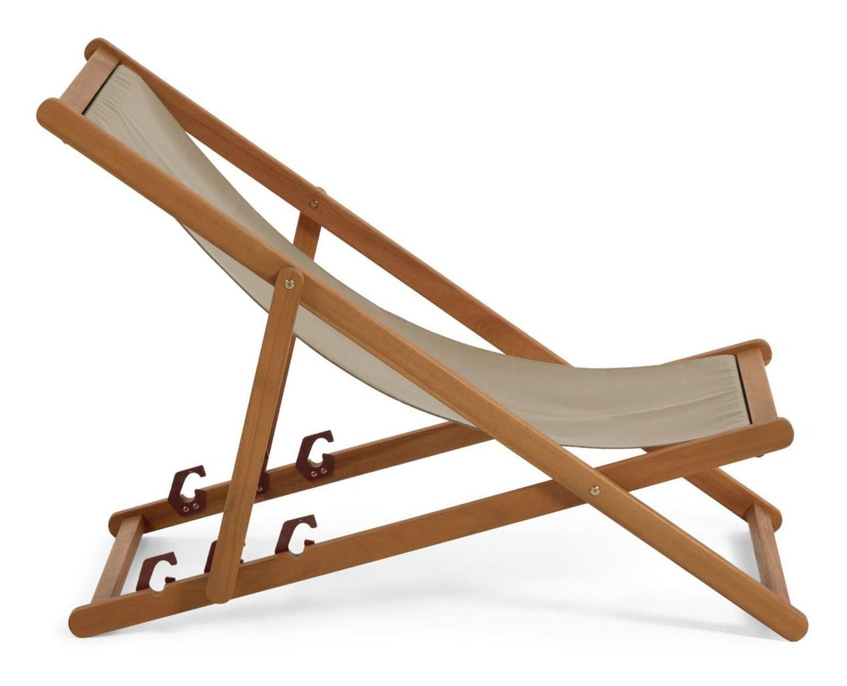 Adredna Deck Chair, Acacia/Green