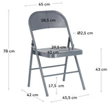 Aidana Folding chair, dark gray metal