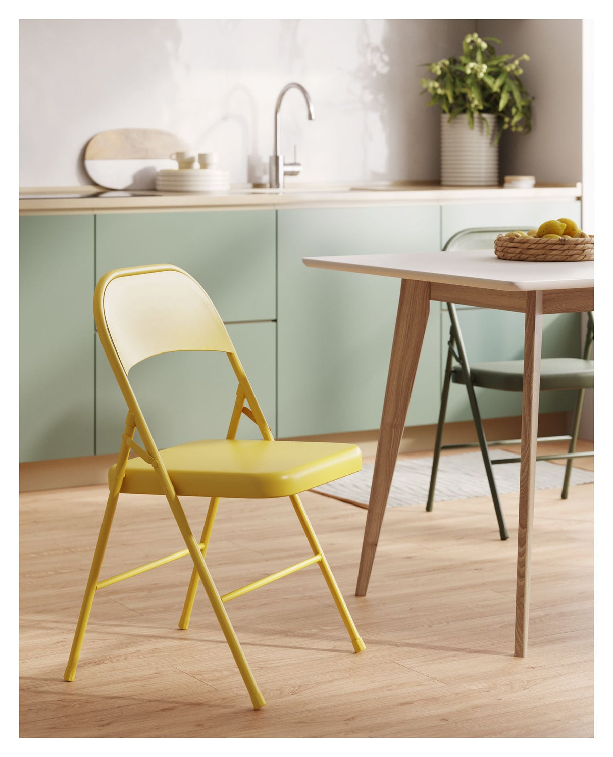 Aidana Folding chair, mustard metal